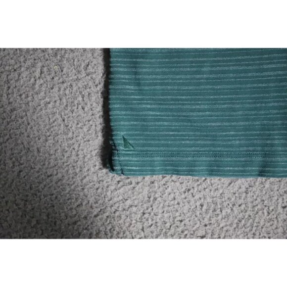 Untuckit Miro Polo Shirt Mens XL Green Striped Spread Collared Logo Embroidered - Picture 3 of 9